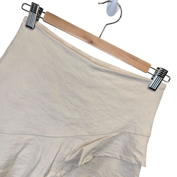 Express Women's 00 Solid Beige Faux Wrap Ruffle Skirt Skort Linen Blend - Picture 2 of 14